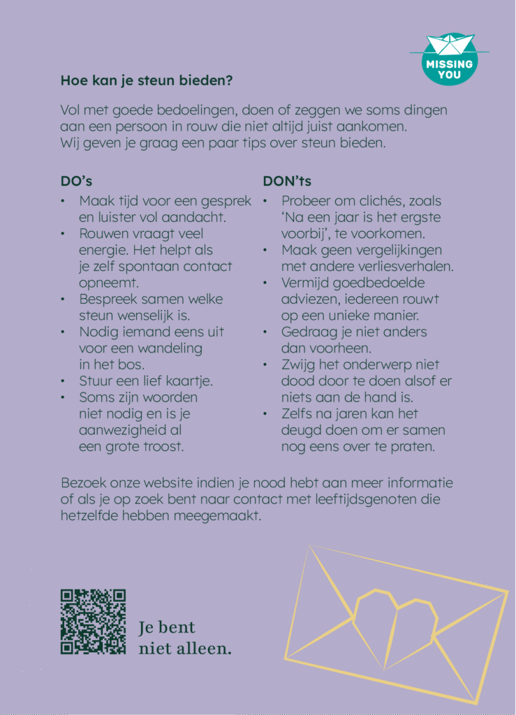 Do's en don'ts bij het omgaan met mensen die te maken hebben met het verlies van een dierbare.